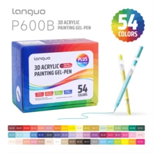 Langge Professional Acrylic Paint Stylus Pen Enhanced Version, Large Capacity Metal Glossy Pen Refill, 1.0mm Stainless Steel Nib Design, Smooth Flowing Ink, Suitable For Student Painting, Note-Taking, Back To School Essential - Multicolor - View 26