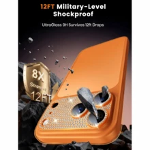 Lens Film For IPhone 17Pro/17Pro Max, Shiny Rear Camera Protective Cover, Diamond Inlaid Film, Starry Orange Rear Camera Protective Film, Scratch-Resistant Anti-Fingerprint Full Coverage, Phone Decoration Accessory, Hot-Selling Birthday Gift For Best Friend, Holiday Gift - Orange - View 9