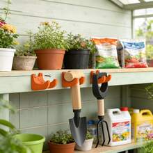 2/4/6pcs Heavy Duty 35mm Thick Steel Garden Tool Organizer Rack - Wall Mounted Garage/Shed Storage | Screw-Fixed Shovel/Rake/Broom Holder, Space-Saving Tool Rack, Father's Day Gift - A - View 4