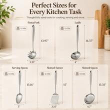 5 Pcs/Set Stainless Steel Cooking Utensil Set, Heat Resistance Metal Kitchen Tools Kitchen Utensil Set Turner Spoon Cooking Tools - Silver - View 8