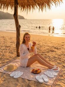 Women's Cloud Flip-Flops With 3 Braids And A Comfortable And Soft Cloud Platform For Everyday Wear - trắng - Xem 5