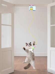 1个互动毛绒猫玩具球 - 发声训练玩具 - 逗猫棒，适合猫咪玩耍和运动，猫玩具，自娱自乐和放松工具，消耗能量，幼猫适用，自动逗猫棒，智能电子猫用品 - 彩色 - 查看 14