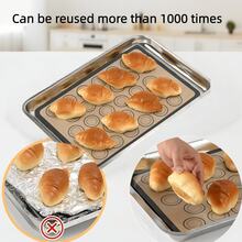 1pc Silicone Baking Mat, Non-Stick Reusable Baking Pad, Heat Resistant Fiberglass Oven Liner, Cake Pan Mat, Suitable For Macarons, Cookies, Baking Tools, Kitchen Accessories, Household Cooking Supplies - View 9