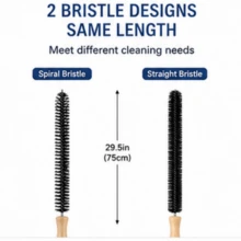 2pcs Multi-Functional Dryer Vent Cleaning Brush Set, Stainless Steel Dryer Vent Lint Brush, Manual Lint Brush, Flexible Fridge & Dryer Lint Collector Brush - Black - View 2