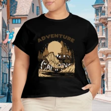 Camiseta Veraniega Plus Size para Mujer con Ajuste Holgado - Negro - Ver 4