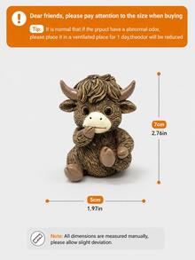Highland Cow Resin Pot Hugger Set - Cute "See No Evil, Hear No Evil, Speak No Evil" Calf Figurines, Ideal For Plant Pot Edges, Balconies & Garden Decor. Adds Whimsical Farm Charm To Indoor And Outdoor Spaces,Garden,Outdoor Decor,Garden Stuff,Garden Statues - New Model - View 6