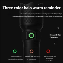 PHILIPS 飛利浦 USB 充電式便攜手電筒，全金屬機身，超亮，長電池壽命，戶外徒步露營燈，自衛頭部設計，防水緊急燈，原裝飛利浦 SFL2188 - 黑色 - 查看 3