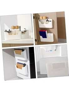 2pcs No-Drill Convenient Storage Boxes - Wall-Mounted Cabinet Door Organizer Rack, Suitable For Kitchen Household Items - A - View 3