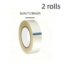 2pcs High Toughness Double-Sided Striped Fiber Tape, Strong & Tear-Resistant Transparent No-Trace Tape For Sealing, Packing, Heavy Duty Fixing, Appliance Repair, Crack Prevention, Multi-Purpose Industrial Tape - A-White - View 12