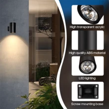 1pc Outdoor LED Wall Light, Solar Fence Light, LED Wall Lamp, IP44 Waterproof, Solar Wall Light, Rechargeable Solar Battery, Suitable For Porch, Backyard, Patio, Yard Fence Garage Decorations, Wall Light Strips, Floodlight - Solar - View 8