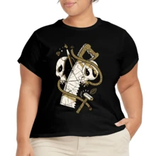 Camiseta Moderna Casual para Mujer Plus Size - Negro - Ver 2