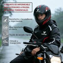 VRECASE Motorcycle Rainwear - Black - View 4