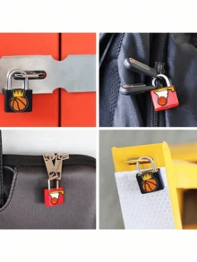 Basketball Pattern Luggage Lock, Small Suitcase Padlock With Key, Strong Copper Lock Core With Plastic Shell (Easy Lock Matching), Compact And Durable, Luggage Lock, Suitcase Mini Padlock, Travel Bag Metal Key Lock - Multicolor - View 9