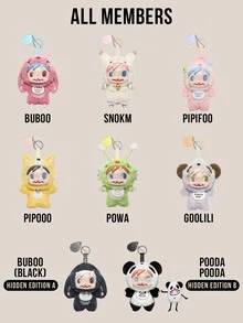 POLAR-Monster Baby Monster Collection Series Plush Keychain Blind Box Ver.1, 6 Regular Styles + 2 Hidden Styles, Figure Toy Blind Box Collection, Plush Doll Blind Box, Daily Plush Backpack Keychain, Holiday Party Gift, Halloween And Christmas Gift - Multicolor - View 2