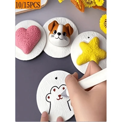 30pcs/Set 3D Foam Stickers, Assorted Designs, Round Shape Decorative Stickers, Handmade DIY, Scrapbooking, Wall Decor, Home & School Decor, Fun Creative Small Gift