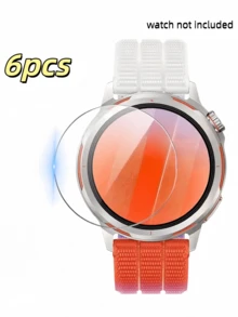 (Lot de 6) Compatible pour Hw Watch GT 6/GT 6 Pro/GT 5/GT5 Pro/Watch GT 4/Watch GT Runner 2/Watch Ultimate 41mm/42mm/43mm/46mm, protecteur d'écran en verre trempé anti-rayures, compatible avec la coque, HD ultra, sans bulles, installation facile - 6 pièces - Voir 9