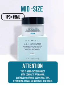Kem chống lão hóa SkinCeuticals A.G.E. Interrupter, cỡ lớn 48ml / cỡ du lịch 15ml / mẫu thử 3ml, nâng cơ và làm săn chắc da, làm mờ nếp nhăn, tạo đường nét cho khuôn mặt, thúc đẩy sản sinh collagen và tăng cường hàng rào bảo vệ da, phù hợp với mọi loại da, sử dụng hàng ngày/khi đi làm/du lịch, quà tặng chăm sóc da chống lão hóa và làm săn chắc cao cấp. - kem dưỡng da mặt AGE - Xem 6