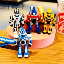 1pc Silicone Robot Keychain Pendant, Suitable For Car, Backpack, Handbag, Ideal Gift For Fans, Children, Birthday, Back To School Season - Multicolor - View 1