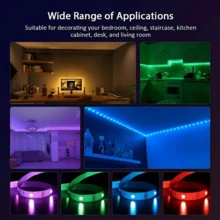 3-100ft RGB LED Strip Lights, App And 44-Key Remote Control, Music Sync Color Changing Light Strip With Timer Function, Adjustable Brightness, Suitable For Bedroom, Game Room, Home Decor, Kitchen, Living Room, Party Decoration And More DIY Modes - 3535RGB - 查看 7