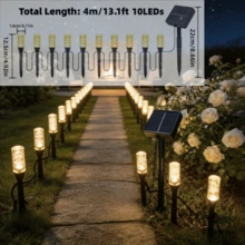 1个或多个太阳能水晶柱地插式路径灯，花园装饰灯，夜间自动开启太阳能地灯，户外庭院走道装饰灯，园艺爱好者创意礼物 - 太陽能水晶柱暖白光草坪燈 - 查看 14