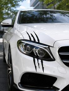 Waterproof Demon Claw Car Sticker, Headlight & Hood Eyebrow Decal, Creative Personalized Scratch Cover Decal Sticker, Suitable For Car Exterior Decoration - A - View 6