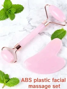 2PCS Facial Massage Tool Set, ABS Resin Face Roller And Scraping Board Kit, Lightweight Durable Material For Daily Skincare Routine, Smooth Surface For Gentle Skin Massage, Helps Relax Muscles And Improve Skin Appearance, Suitable For Face, Neck, Body And Back Use, Easy To Clean And Portable Design, Perfect For Home Spa, Self Care, Beauty Routine And Travel Use, Available In Pink And White Colors, Ideal Gift For Women, Friends, Birthdays And Holidays - 粉色 - 查看 11