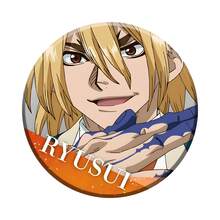 Pin Enamel Kartun Anime DR STONE Senku Gen Tsukasa Xeno Bentuk Bulat Kreatif untuk Aksesoris Ransel dan Hadiah - Batu - View 5