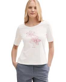 Pink Flowers Drawn With Soft Lines Represent Freshness, Harmony And Serenity, Evoking The Natural Beauty And Calm Of Summer. Comfortable And Modern Women's T-Shirt - 白色 - 查看 8