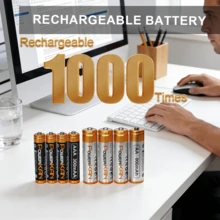 POWERKAN USB-C Fast Charger With LCD Display: 4 Independent Slots For AA/AAA NiMH Batteries, Includes 4/8pcs 1.2V Rechargeable Batteries (AA/AAA Mixed Optional), Real-Time Charging Status At A Glance - Yes - View 5