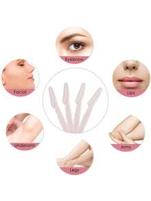 Pink Eyebrow Razor Set, Eyebrow Trimmer/Razor, Exfoliating Razor, Body Hair Removal Tool And Women's Eyebrow Razor Set With Long Handle Blade And Precision Protective Cap, Suitable For Daily Or Travel Use, Easy-To-Use Neutral Eyebrow Trimmer, Can Be Used For Trimming And Shaping Eyebrows - One Size - View 6