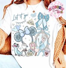 Disney Frozen Elsa "Let It Go" Tops De Mujer, Magical Ice Queen Short Sleeve T-Shirt, Summer Tops For Women, Casual Loose Fit Vacation Outfits Women, Coquette Blue Park Essentials Tee, Comfortable Crewneck For Summer & Travel - trắng - Xem 1