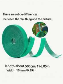 1pc Adjustable Reusable Nylon Hook And Loop Plant Tie, Heat-Resistant Self-Locking Green Tape, For Supporting Tomatoes, Vines And Flowers, Suitable For Balcony Gardening And Landscape Beautification - Multicolor - View 15