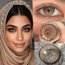 Lalens عدسات لاينز 1 زوج مدة 6 أشهر قابلة للتخلص منها، تصميم كوري عصري بني كهرماني، قطر 14.2 مم و8.6 مم، نسبة مياه 38%، عدسات ملونة طبيعية ناعمة وقابلة للتنفس، لها تأثير تكبير العين، مناسبة للعيون الفاتحة والداكنة، مثالية كمكياج يومي، هدية عيد ميلاد للنساء والفتيات، مناسبة للطلاب في بداية العام الدراسي - أمبر برو براون - 14.2 مم - مشاهدة 2