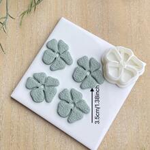 1pc Spring Themed Flower Shaped Polymer Clay Cutter Mold, Asymmetrical Petal Flower Design, For DIY Craft Hobbyists, Precise Cutting, Reusable Mold, DIY Soft Clay Earrings & Handicraft Materials, High Precision Plastic Jewelry Making Kit, Suitable For Beginners And Jewelry Artists - White - View 6