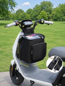 Bolsa de almacenamiento para motocicleta en blanco y negro, con correa de hombro ajustable, de gran capacidad y duradera. Bolsa de alforjas para motocicleta y bicicleta eléctrica, adecuada para ir al trabajo y viajar, regalo ideal para motociclistas, esencial para una conducción cómoda - A - Ver 8