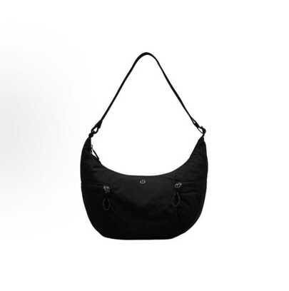  Lululemon Slouchy Sling 6L Casual Versatile Adjustable Shoulder Strap Nylon Croissant Handbag Shoulder Bag, Regular Style, Unisex, Couple Style, Black