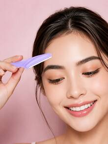 50PCS Disposable Eyebrow Razors For Women, Purple Face Razors With Precision Stainless Steel Blade, Gentle Dermaplaning Tool For Face Hair Removal, Exfoliating & Shaving Trimmer For All Skin Types, Portable Travel Facial Shaver - Multiple Styles - View 3