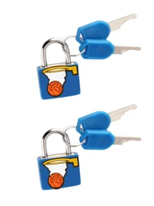 Basketball Patterns Luggage Locks, Small Suitcase Padlock Locks With Keys, Strong Copper Lock Core With Plastic Shell (For Effortless Lock Matching),Small And Sturdy, Luggage Locks , Mini Padlocks For Suitcases, Metal Keyed Lock For Travel Bags - Multicolor - View 20