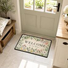 1pc "WELCOME TO OUR HOME" Minimalist Floral Design Doormat - Bedroom Carpet, Entryway Rug, Suitable For Home Decor, RV Entrance Mat, Room Accessories, Living Room, Study, Bedside, Sofa, Balcony - Multi-color a Style - View 3