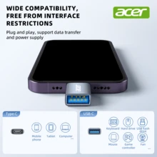 Adaptor Antarmuka Acer dengan USB 3.2 untuk Performa Transfer yang Optimal, Opsi USB-A/USB-C, Casing Paduan Logam, Tekstur Matte, Ringkas dan Ringan, Mudah Dibawa - Grey - View 6
