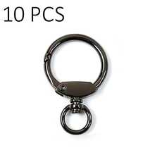 Bộ 4/6/10 móc khóa lò xo bằng hợp kim kẽm, vòng kim loại thích hợp cho ốp điện thoại, túi xách, móc chìa khóa, đồ trang trí Halloween. - Bạc - Xem 6