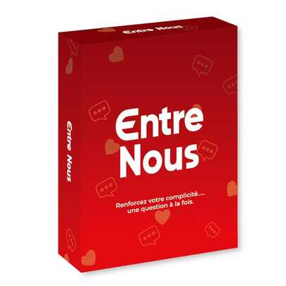 Jeu de cartes de conversation "Entre Nous" en français, conçu pour approfondir les relations et encourager une communication honnête. Convient pour créer une ambiance lors de toute réunion, parfait pour les soirées jeux, cadeau idéal pour les 21 ans, la Saint-Valentin et Noël