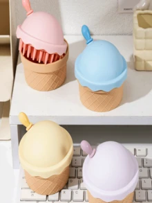 1 chiếc lược chải tóc hình kem que có gương, 2 trong 1, dùng được cho tóc ướt và khô, dùng để massage da đầu và làm sạch. - Nhiều màu - Xem 3