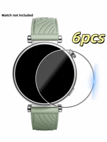 (Lot de 6) Compatible pour Hw Watch GT 6/GT 6 Pro/GT 5/GT5 Pro/Watch GT 4/Watch GT Runner 2/Watch Ultimate 41mm/42mm/43mm/46mm, protecteur d'écran en verre trempé anti-rayures, compatible avec la coque, HD ultra, sans bulles, installation facile - 6 pièces - Voir 11