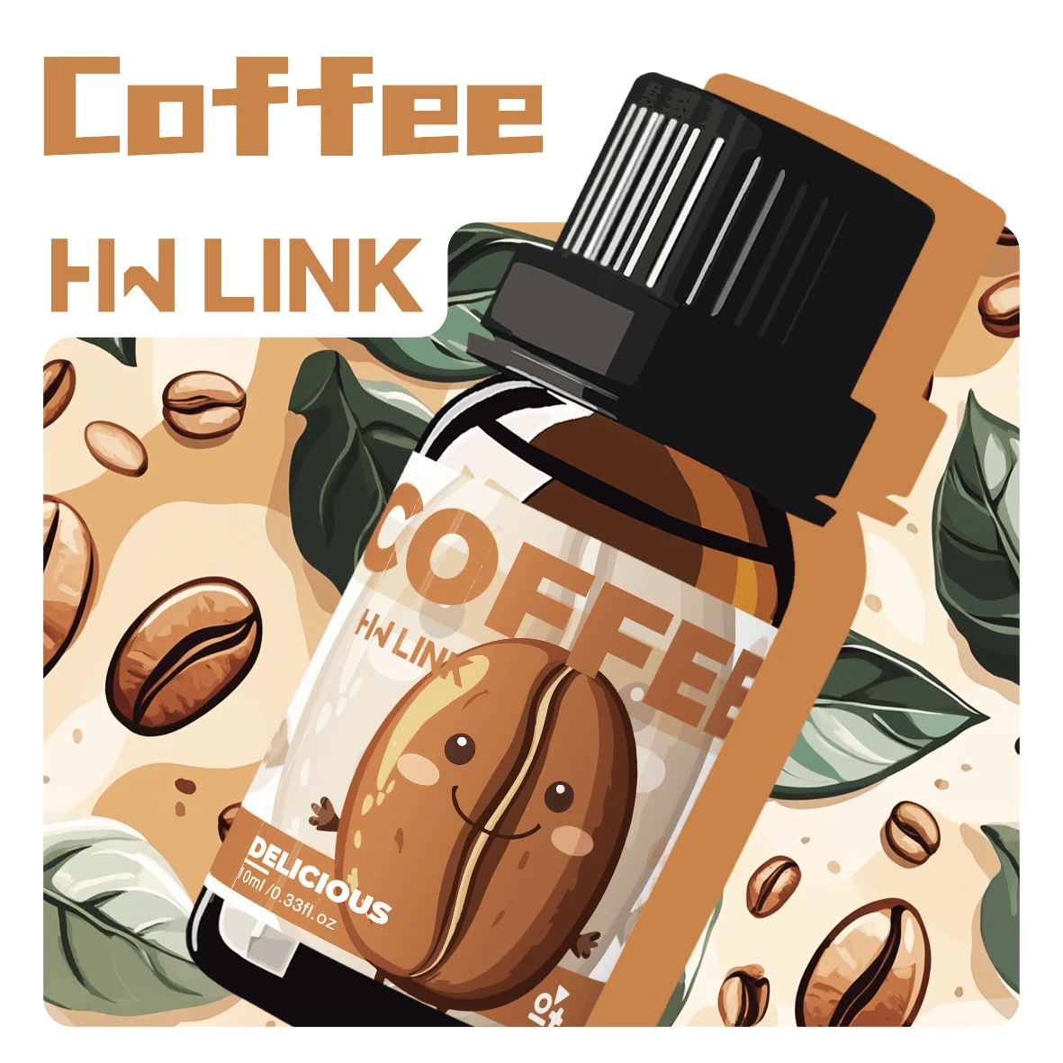 HWLINK 10ml Coffee Essential Oil, Delicious Fragrance, Suitable For Daily Use, Perfect Gift For Girlfriend, Compatible With Diffuser/Humidifier
