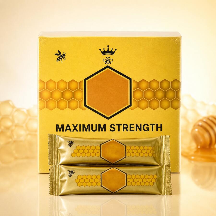 Natural Energy Honey Jelly, Ginseng Herbs & Bee Pollen Supplement, Full Box 12 Individual 20G Sachets - 1 Item - View 1