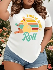 Colorful Balls And Pins Represent The Fun Of The Game And The Positive Energy That Drives Every Move. Women's T-Shirt With A Cheerful, Modern Print, Ideal For Casual Outings. - 白色 - 查看 6