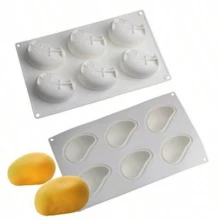 1 pieza Molde de silicona con forma de mango para postre mousse, DIY 6 filas o 10 filas, molde para helado de mango, chocolate, accesorios de cocina para el hogar, cajas para pasteles, bandeja de aperitivos. - Multicolor - Ver 9