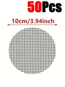 100/50/10pcs Plant Pot Bottom Grid Mat, Round Drainage Hole Screen To Prevent Soil Loss, Sealing Mesh For Plant Drainage, For Bonsai And Flower Pot Gardening - Black - View 16