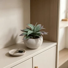 1pc Artificial Succulent Potted Plant, Maintenance-Free, Adds Ambiance To Space, Nordic Ins Style, Suitable For Home Entrance, Desktop, Office, Hotel Photography And Other Desktop Decor - Red Violet - View 10